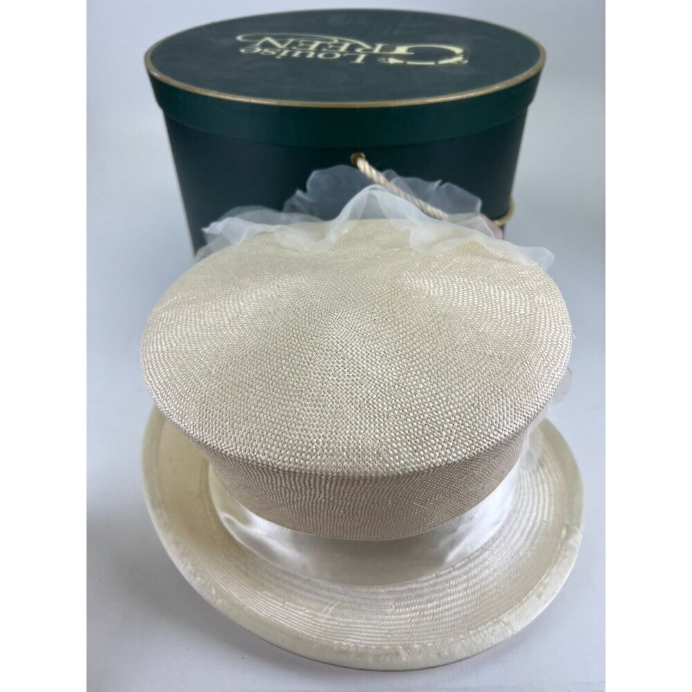 LOUISE GREEN MILLINERY 6050 KYES NATURAL STRAW HAT W/ FLOWER /w TAGS Wedding - Picture 8 of 16
